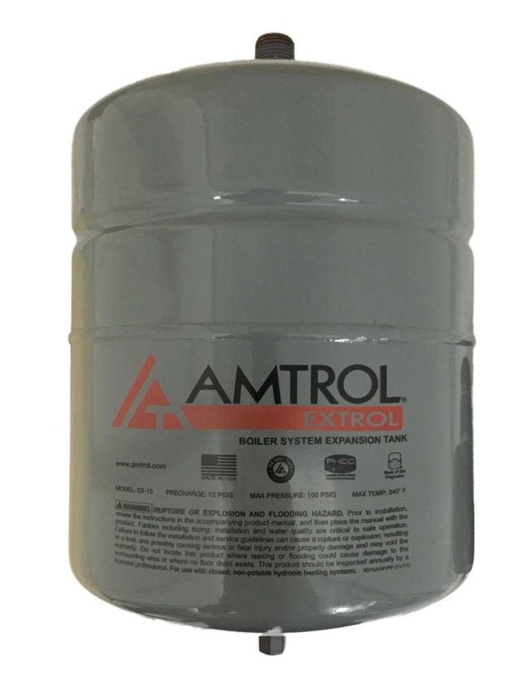 Amtrol Extrol EX-15 EX15 Boiler Expansion Tank 2.0 Gallon Volume #101-1