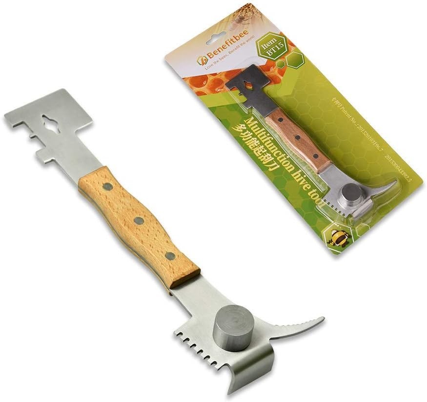 Efficient Hive Maintenance Tool: Multifunction Stainless Steel Beekeeper Scraper