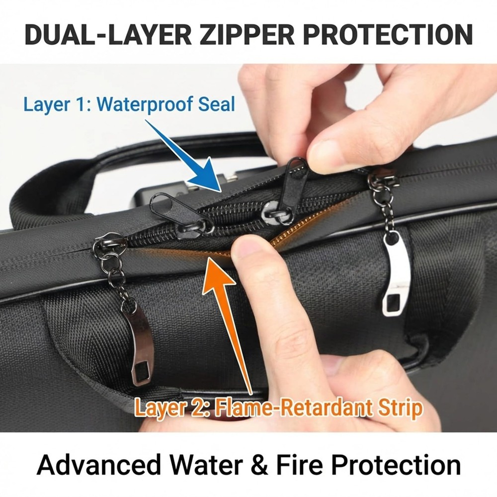 Fireproof Document Boxes with TSA Lock, Upgraded 16 Pockets Fireproof＆Water R...
