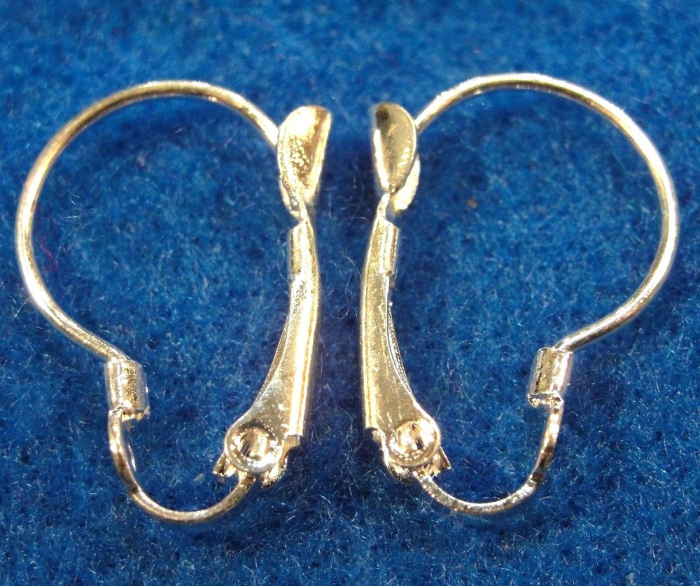 20Pcs. Silver-Plated Kidney Shaped LEVERBACK Earring Hooks Tibetan Finding EL12