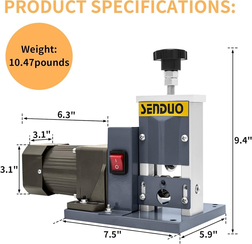 Automatic Wire Stripper Machine,25W 0.04" - 0.79" Electric Wire Stripping Mac...