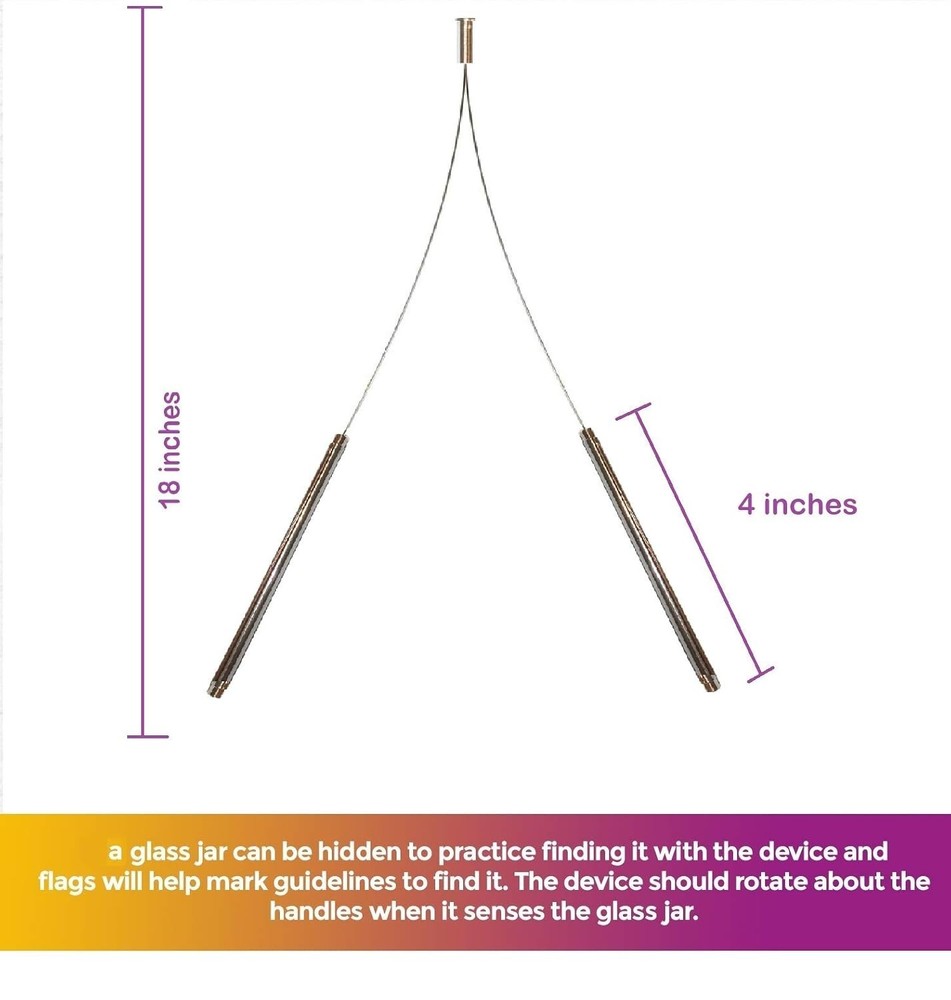 DOWSING DIVING RODS Y Shape Original Rod Gold Mining Buried Items - INSTRUCTION