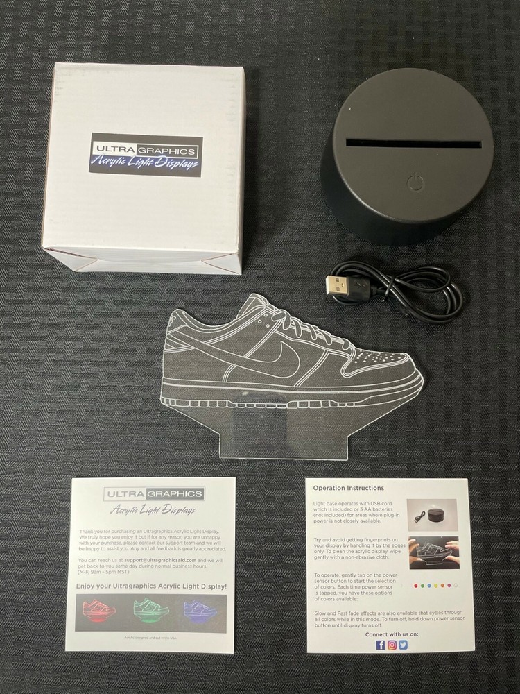 Ultragraphics Acrylic Light Display Dunk Low - 7 color changing light