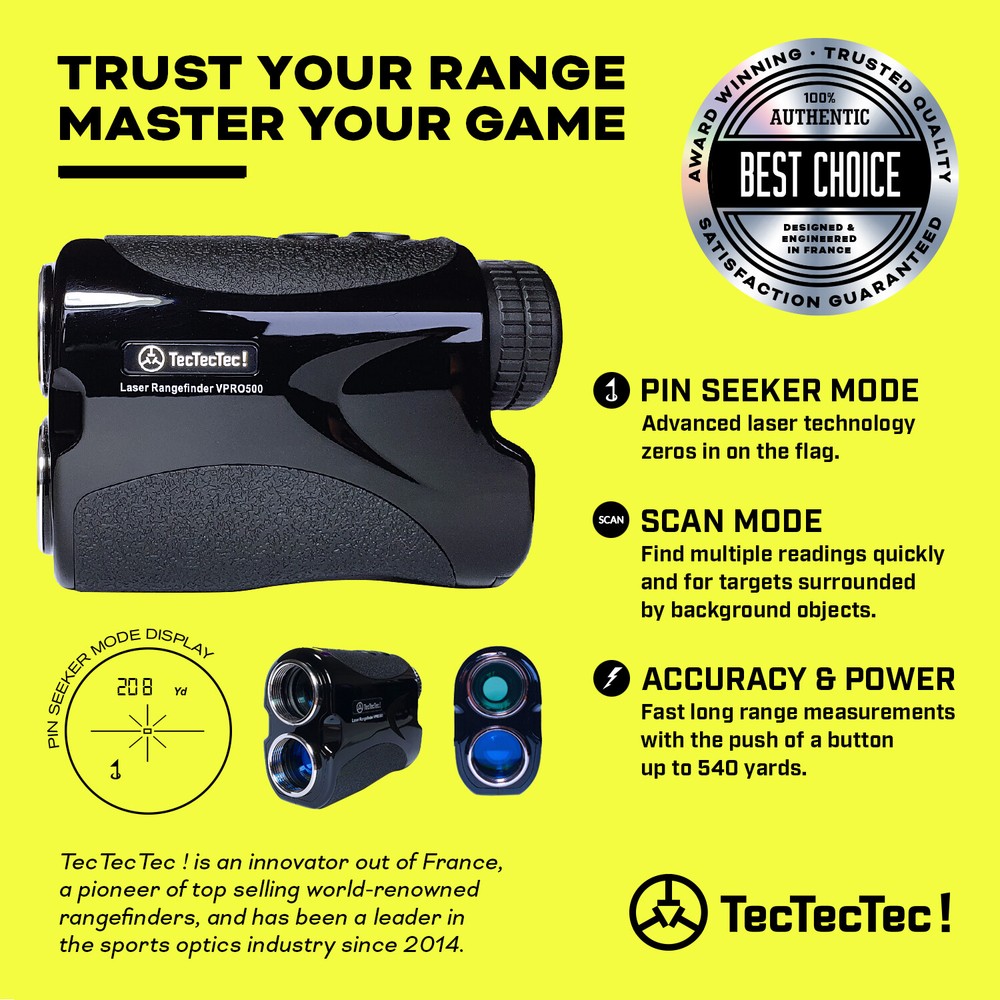 TecTecTec VPRO500 Golf Rangefinder with High-Precision Laser