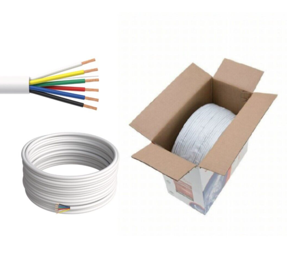 Alarm Security Cable 22/6 Gauge 1000FT Stranded CCA Conductor FTP Shielded Wire