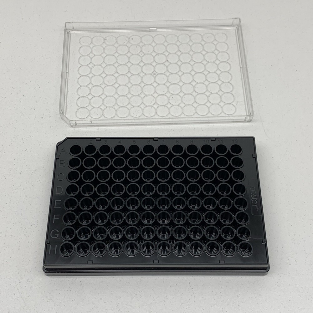 (20-Pack) Corning 3916 Solid Black Flat Bottom TC-treated Microplate EXPIRED2019