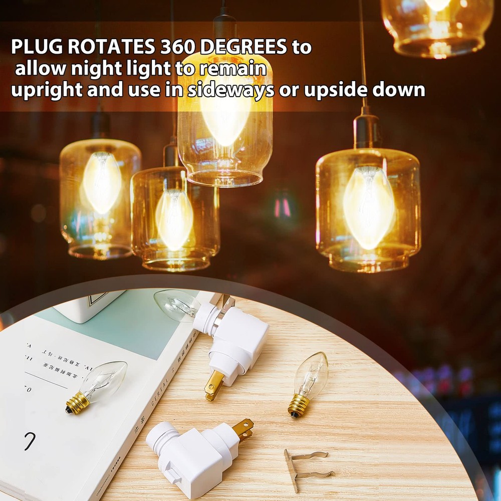 4 Sets Plug in Night Light 120V Lights into Wall Includes 7W white