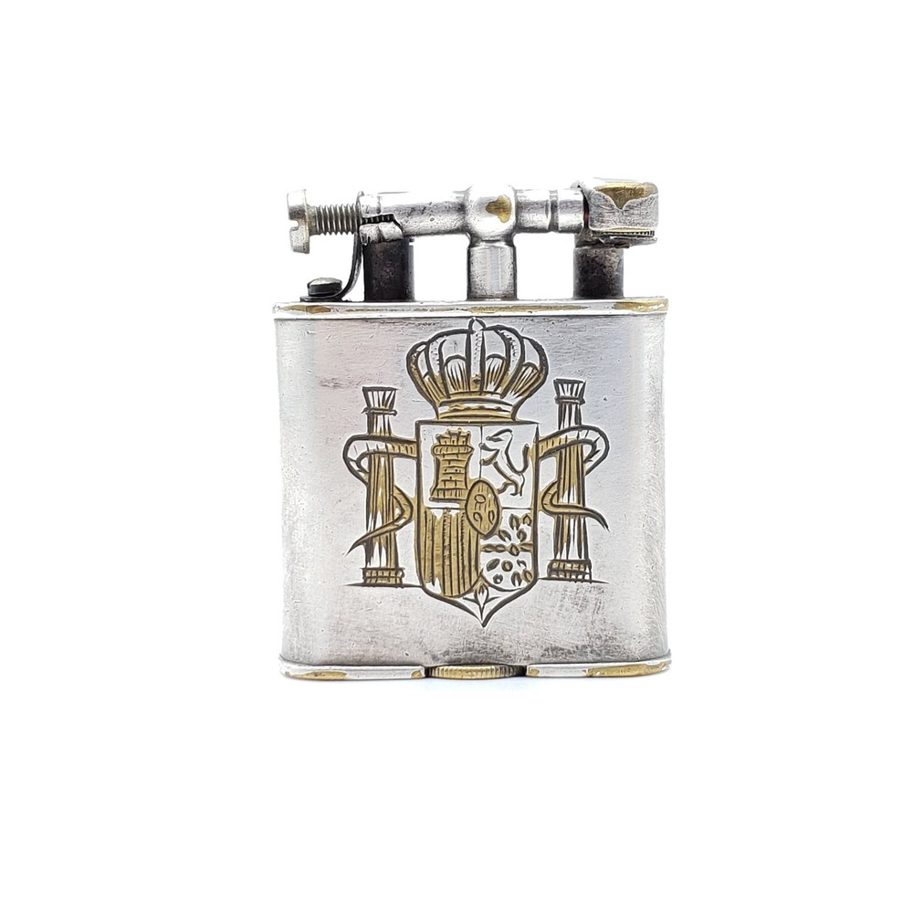 Vintage Dunhill UNIQUE Silver Plated Petrol Lighter England 1940s – Working