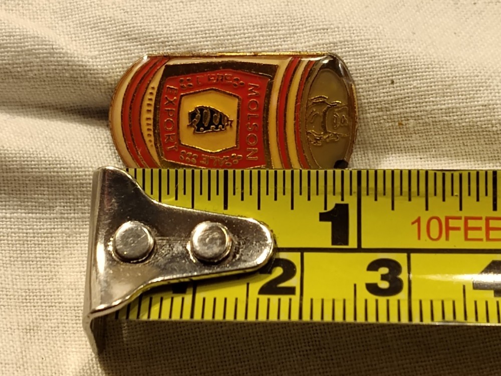 Vintage Molson Export Beer Can Lapel Pin 1980s