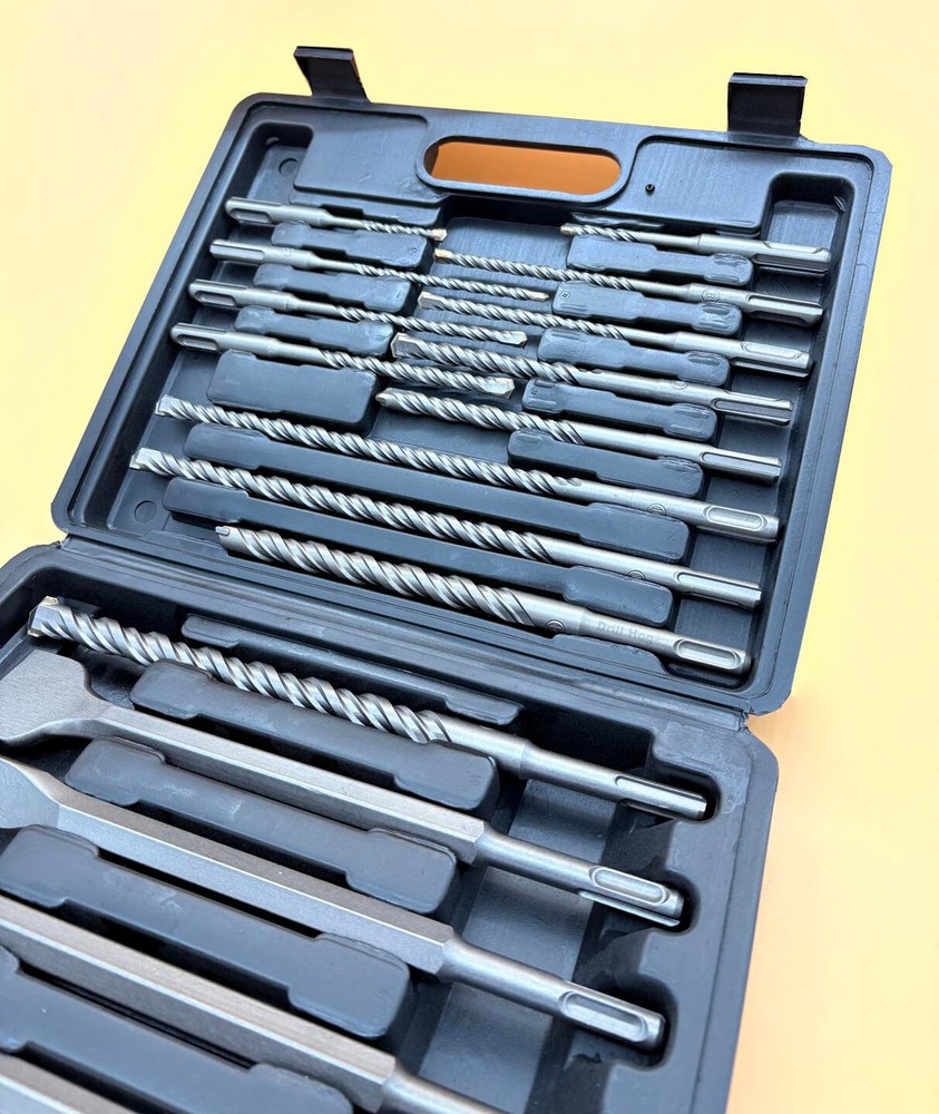 17 Pc Masonry Bit Set SDS Plus Chisel Carbide Tip Lifetime Warranty Drill Hog®