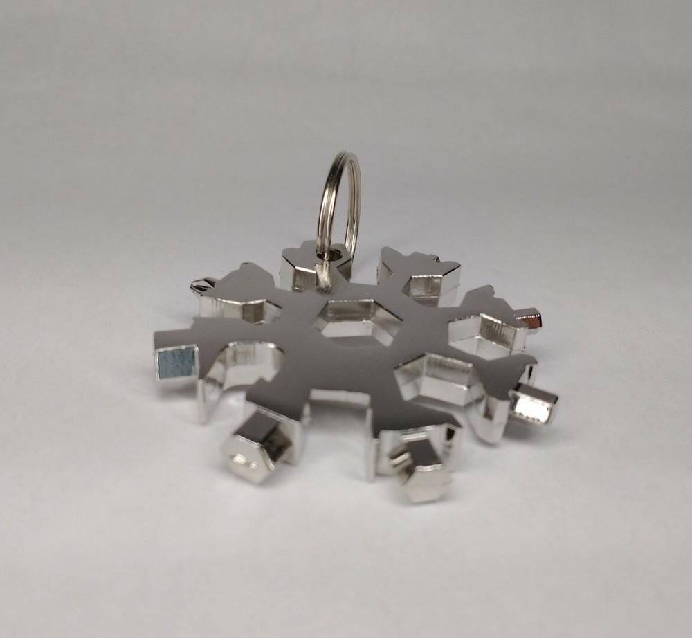 Snowflake Multi Tool Keychain Key Ring