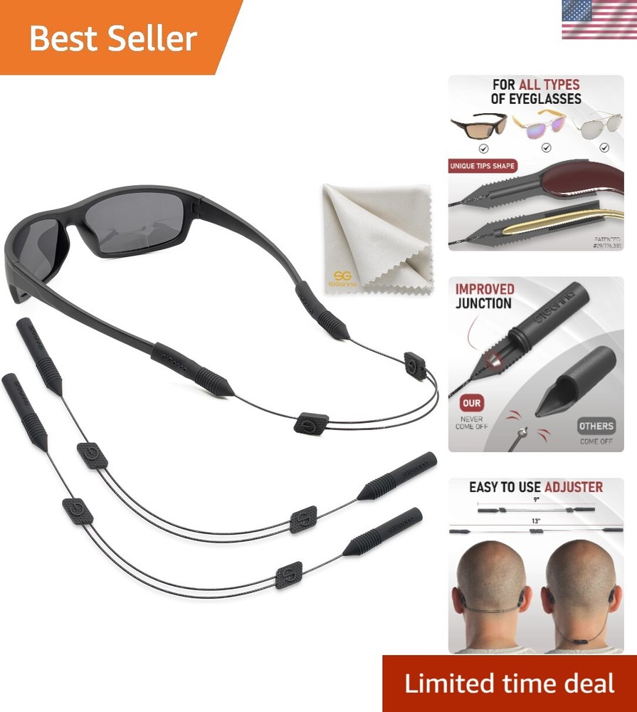 Durable Eyewear Retainer with Adjustable Length - 13" Eyeglass Strap Holder