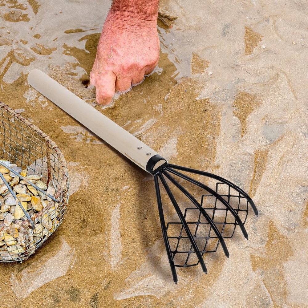 Beach Rake With Mesh Net Tine Claw Rake Shell Oyster Seafood Digging 2 PCS