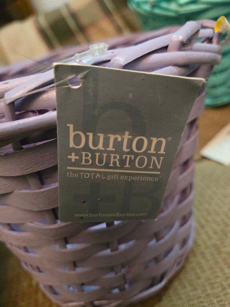 3 New Burton & Burton 6" Round Lined Baskets