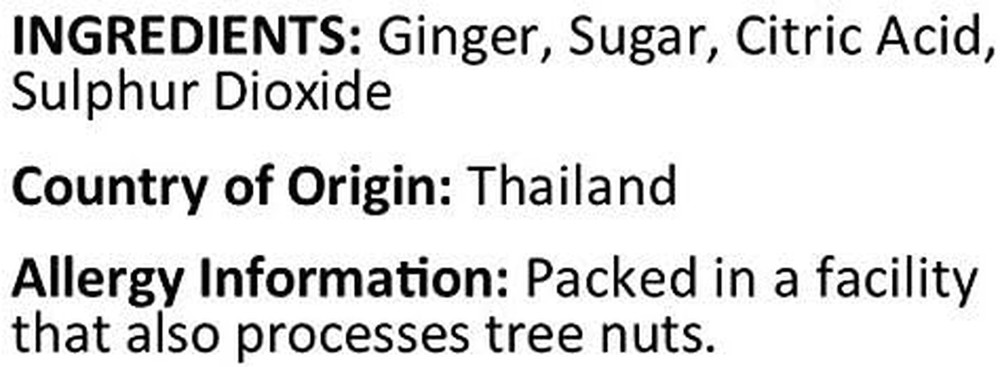 Dried Crystallized Ginger in Resealable Bag, 1 Lb.