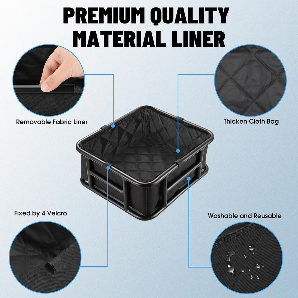 Bike Basket Liner & Cargo Net,Reusable Thickened Lining Bicycle Basket Accessory