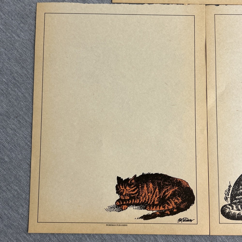 Kliban Cat Notebook Notepad Paper Writing Sheet (5 Sheets) 8-1/2"x10-7/8"