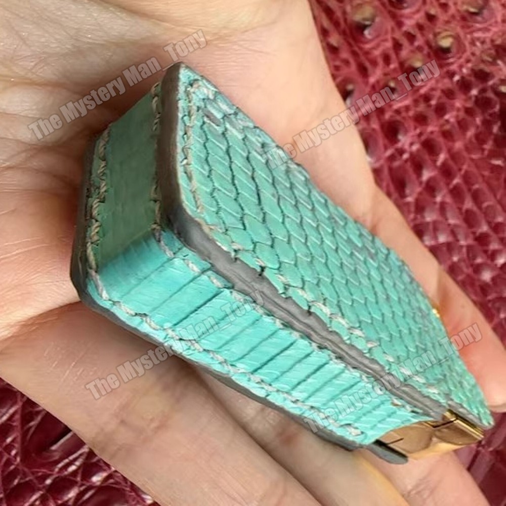 Baby Blue Lizard Leather Lighters Protective Case for for Dunhill Lighter