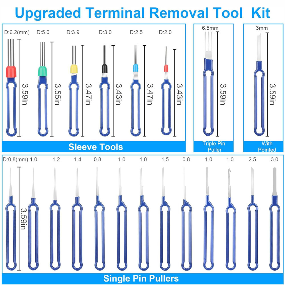 41x Pin Extractor Removal Kit Tool Terminal Ejector Connector w/ Protective Bag