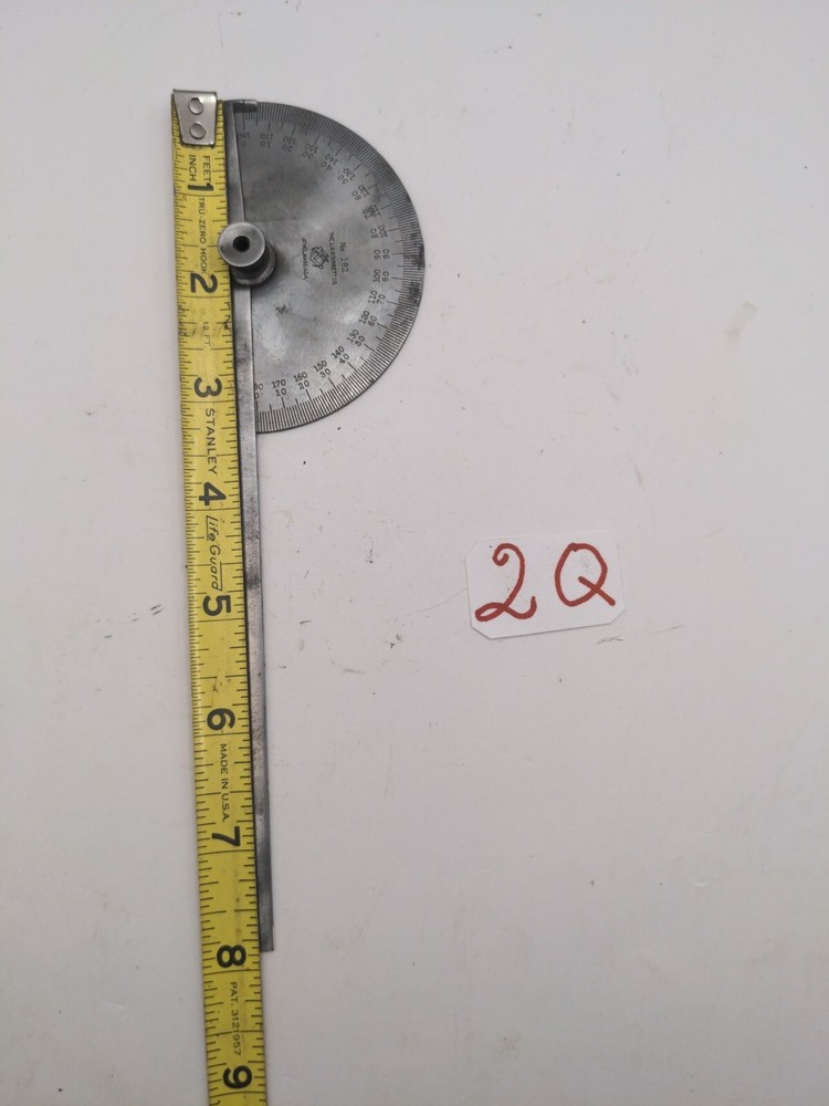 Vintage Starrett 182 Steel Protractor