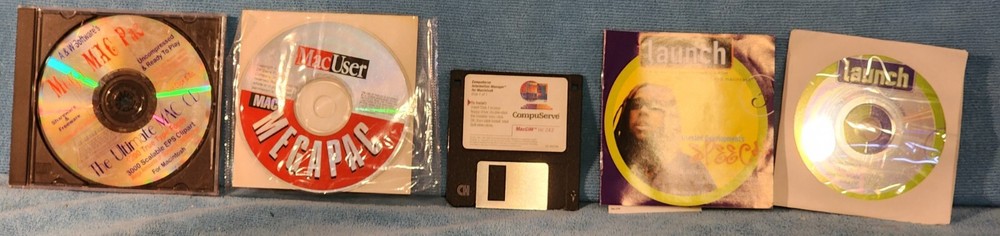 Lot 4 Vintage Mac Shareware CD's & 1 Floppy