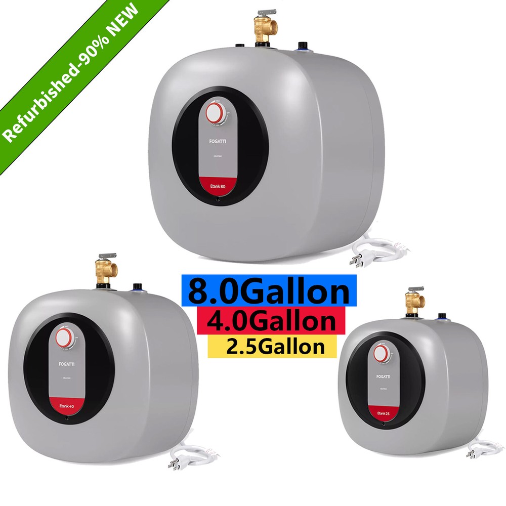 【90% NEW】2.5/4/8 Gallon Electric Mini Tank Hot Water Heater 1440W by FOGATTI
