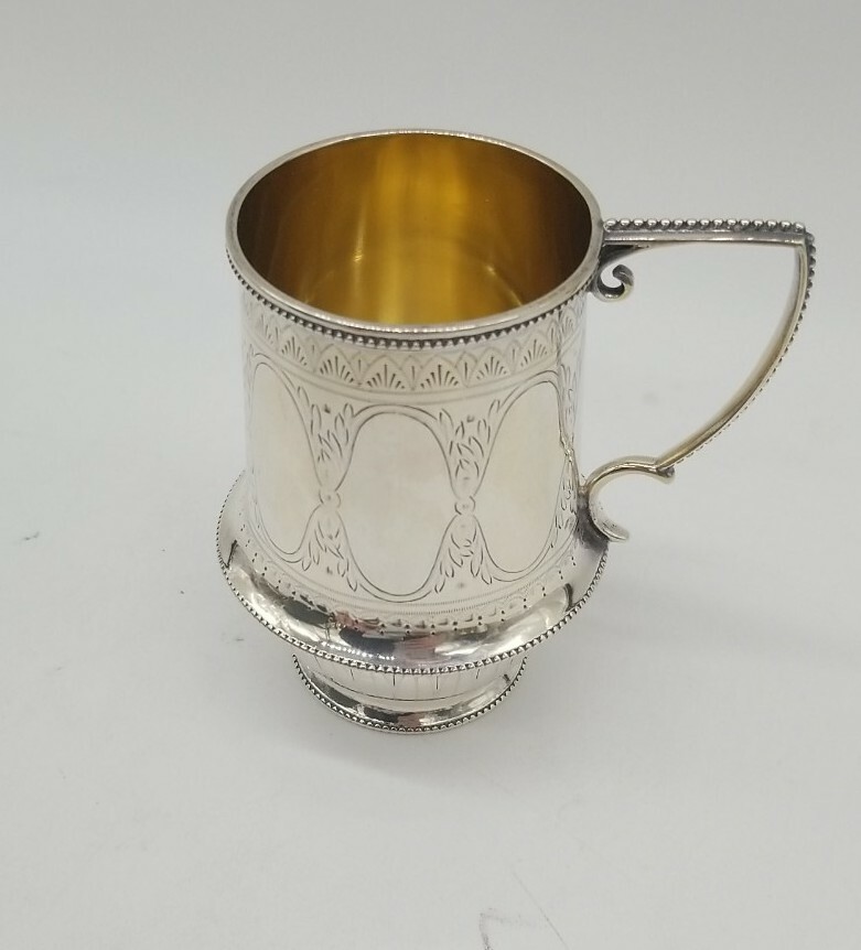 Victorian Sterling Silver Mug Circa 1873