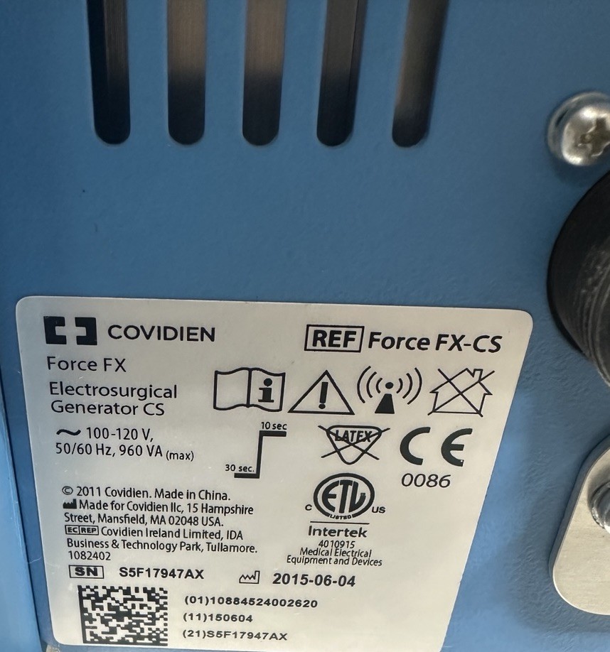 Covidien Force FX Generator Unit Tested