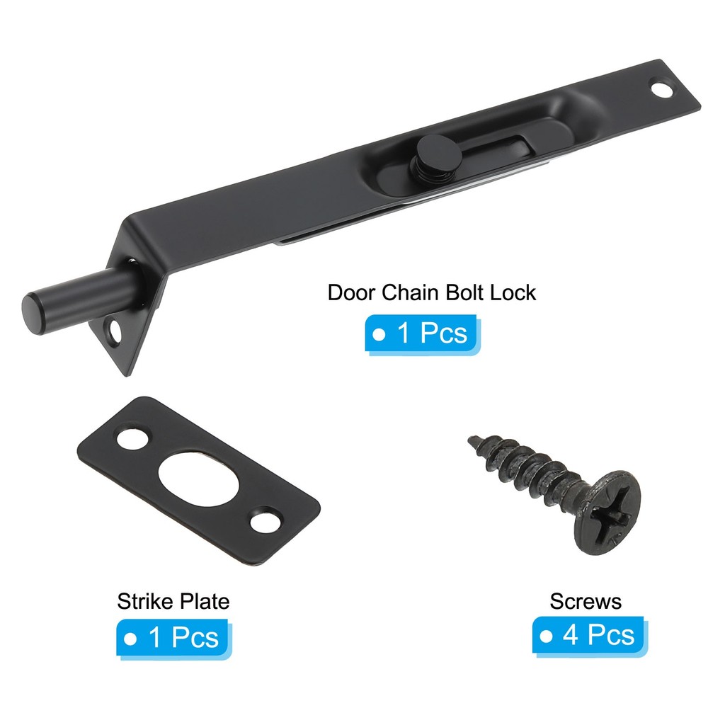 6"x0.71" Flush Bolt Door Concealed Slide Lock Latch Black