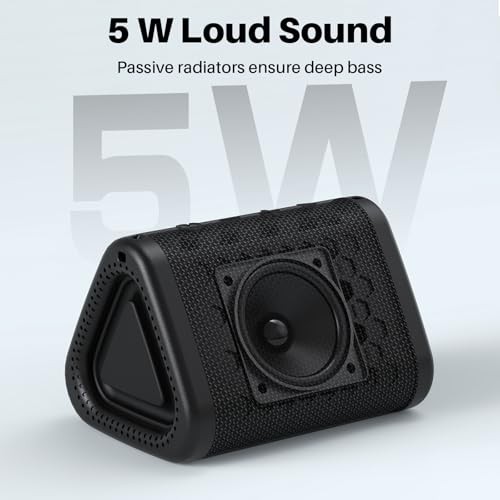 Portable Bluetooth Speaker Wireless, IPX7 Small Shower Speaker Black