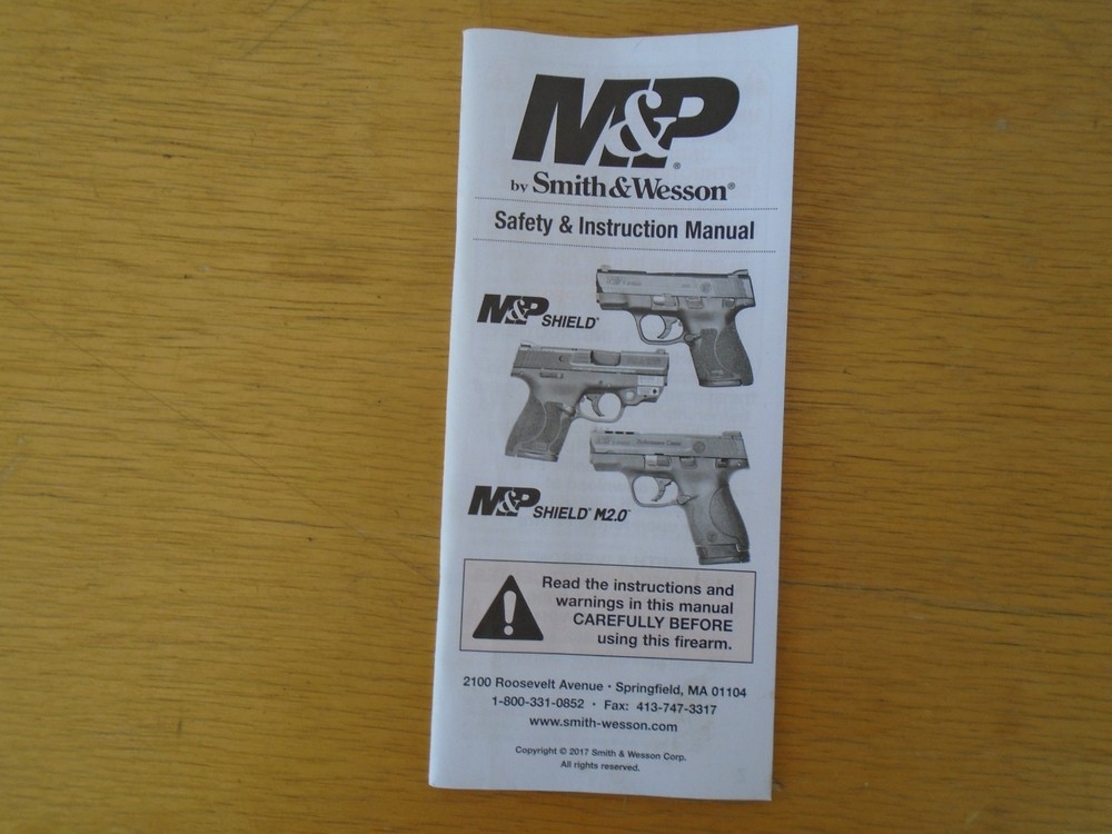 SMITH & WESSON M&P SHIELD Pistol Safety & Instruction Manual