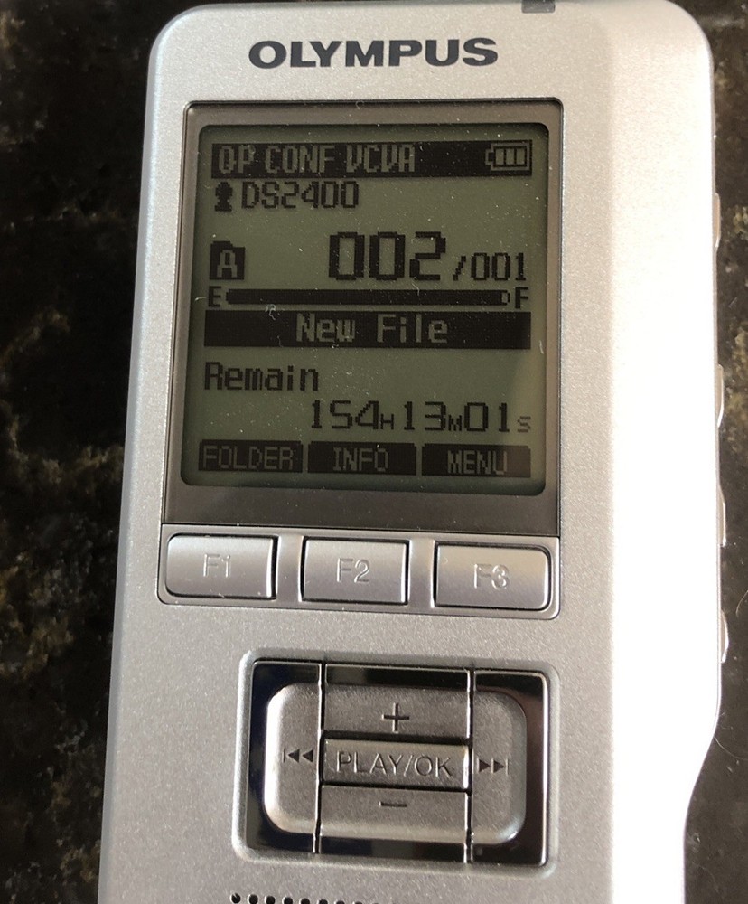Olympus DS-2400 Digital Voice Recorder SD Card Case Instructions Tested Working
