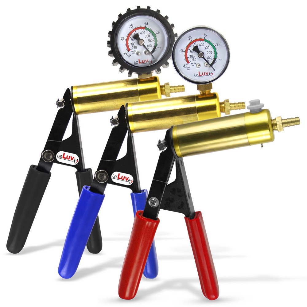 LeLuv Penis Vacuum Pump ULTIMA Rubberized Handle with Optional Gauge & Cover