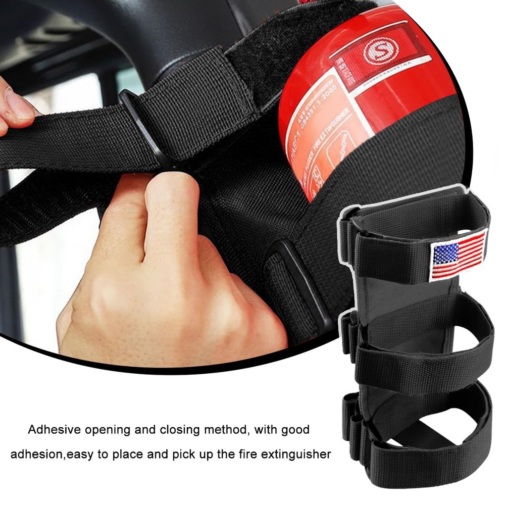 MTRPS Fire Extinguisher Holder, Adjustable Roll Bar Fixed Black