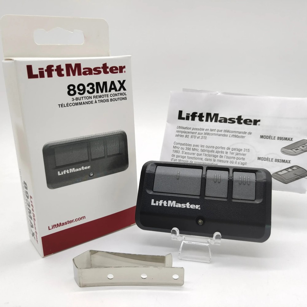 LiftMaster 893Max Security+ 2.0 3-Button Door Operator Remote Control with Visor