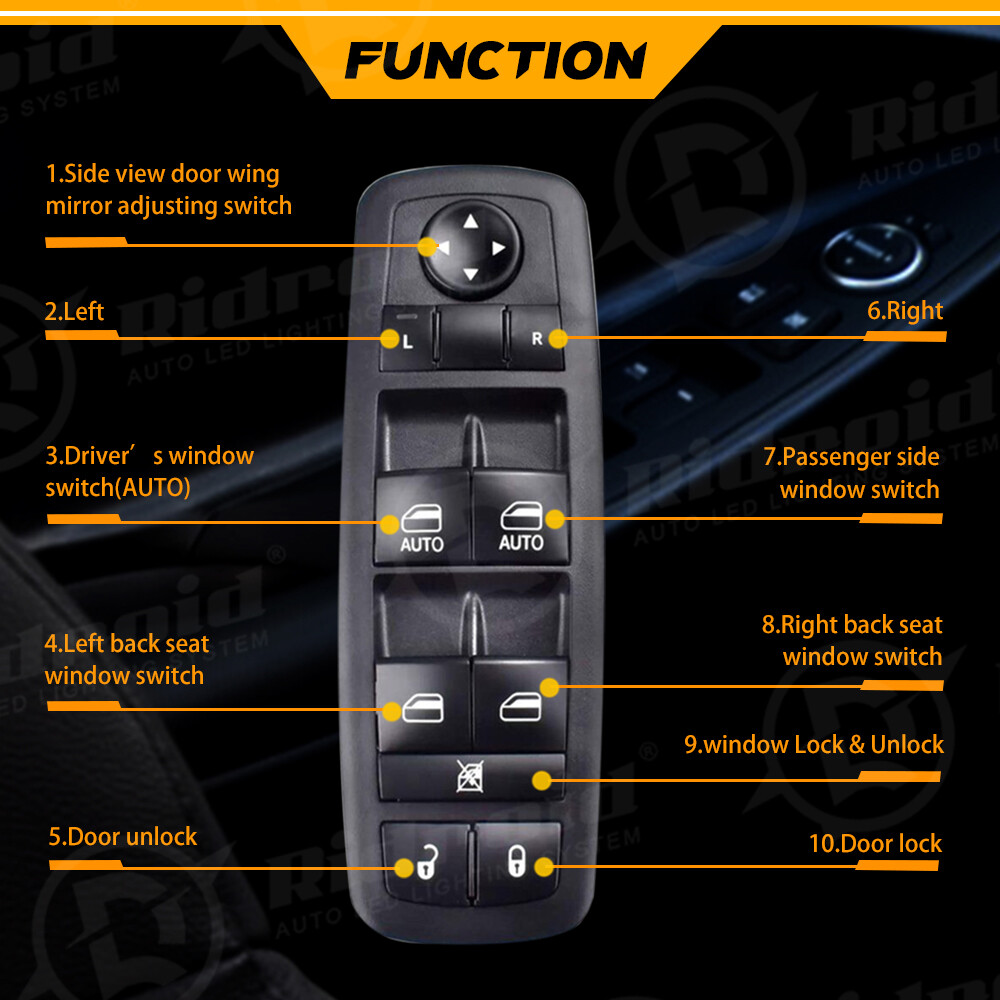 Master Power Window Switch for For 2015 2016 2017 2018 2019 2020 Jeep Cherokee