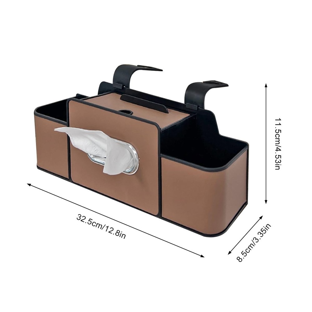 Back Seat Car Organizer with 2 Cup Holders and Hook Leather