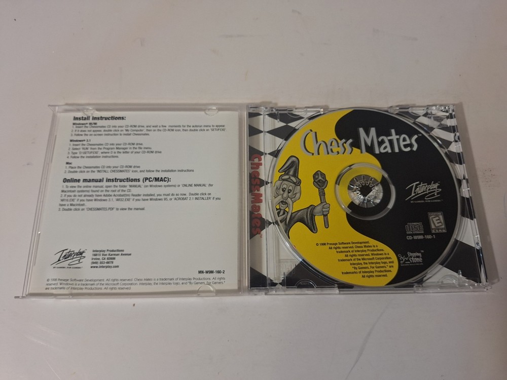 Chess Mates PC CD Learn To Play Strategy Computer Board Game