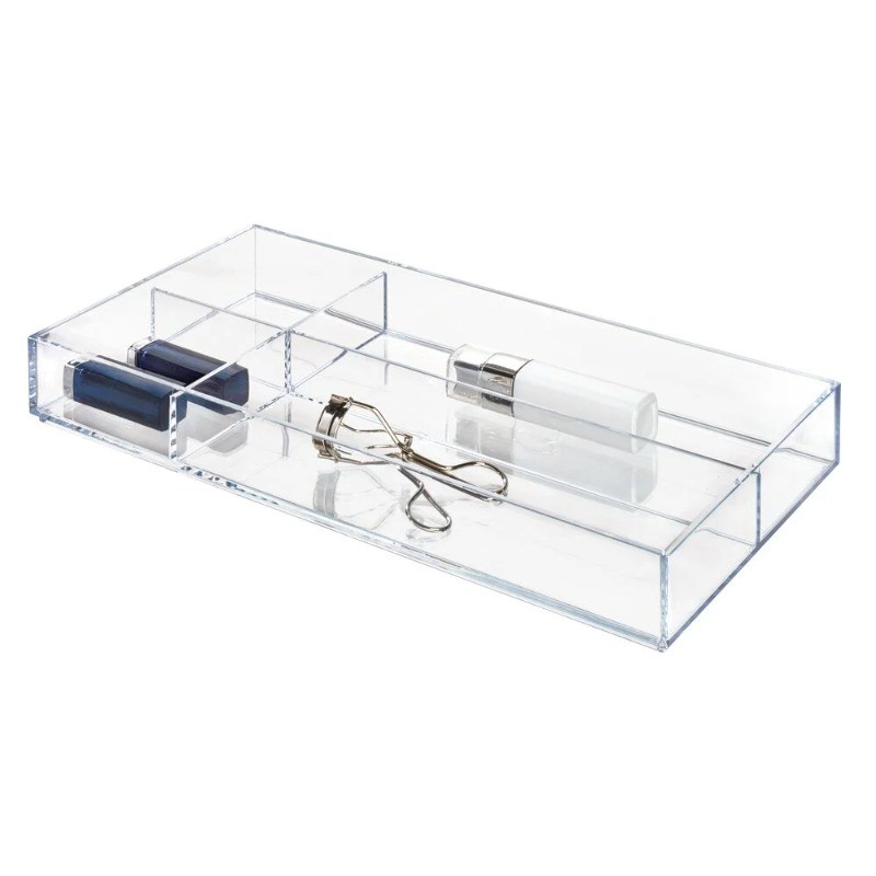 iDesign Plastic Divided Drawer Organizer, Storage Container for Vanity