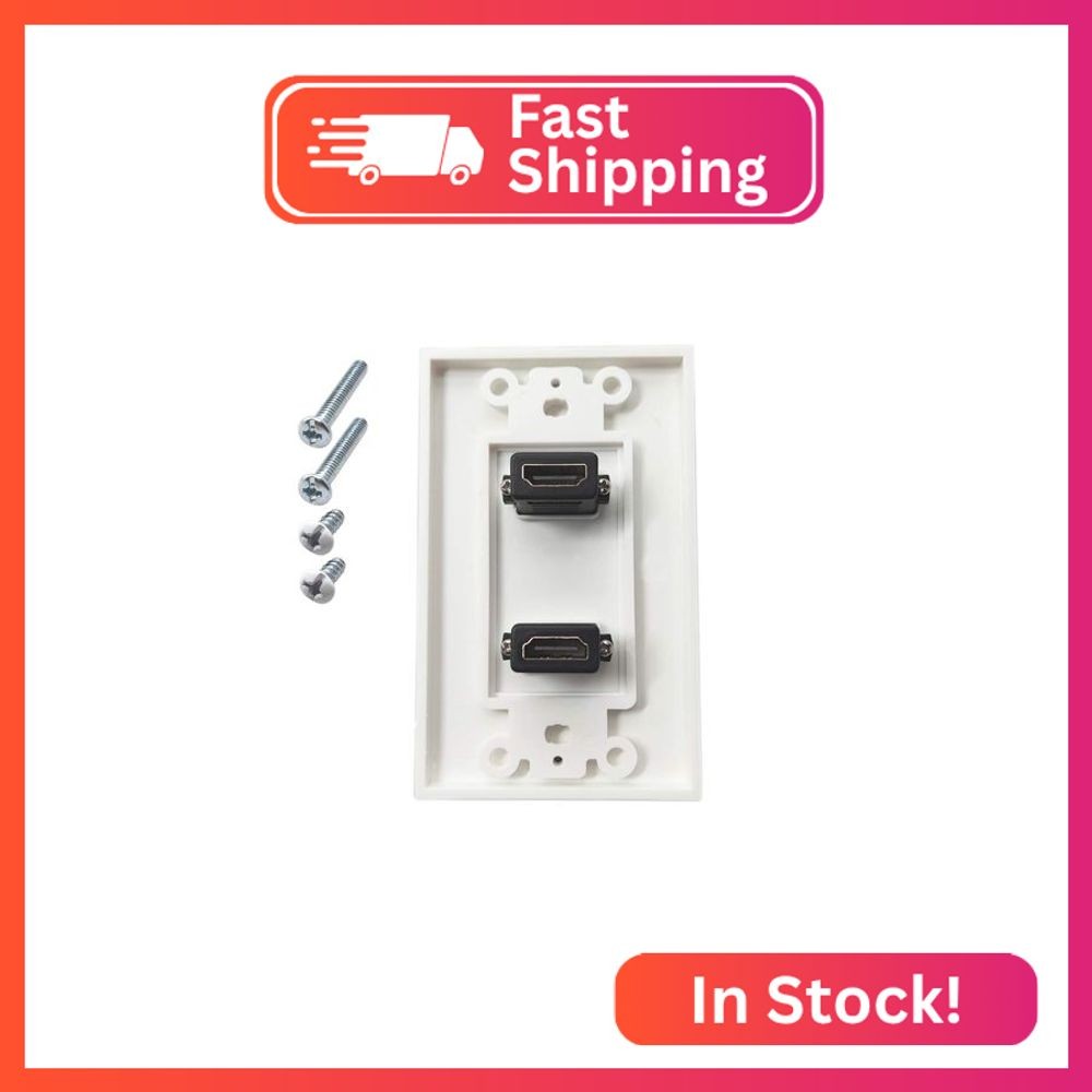 Bealuffe HDMI Wall Plate Wall Outlet Panel for Home Theater HDMI Socket Coupler