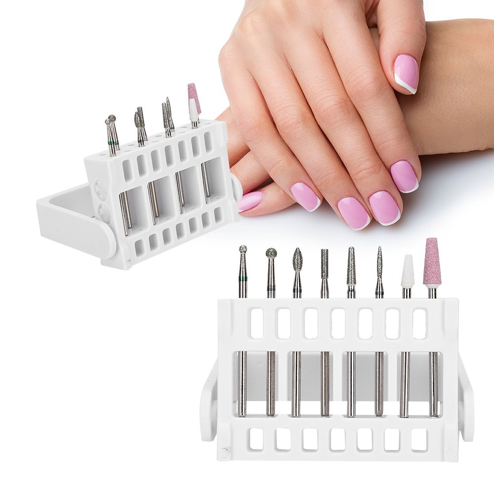 2pcs Nail Drill Bits Holders Practical Storage Stand For Home Professional Use