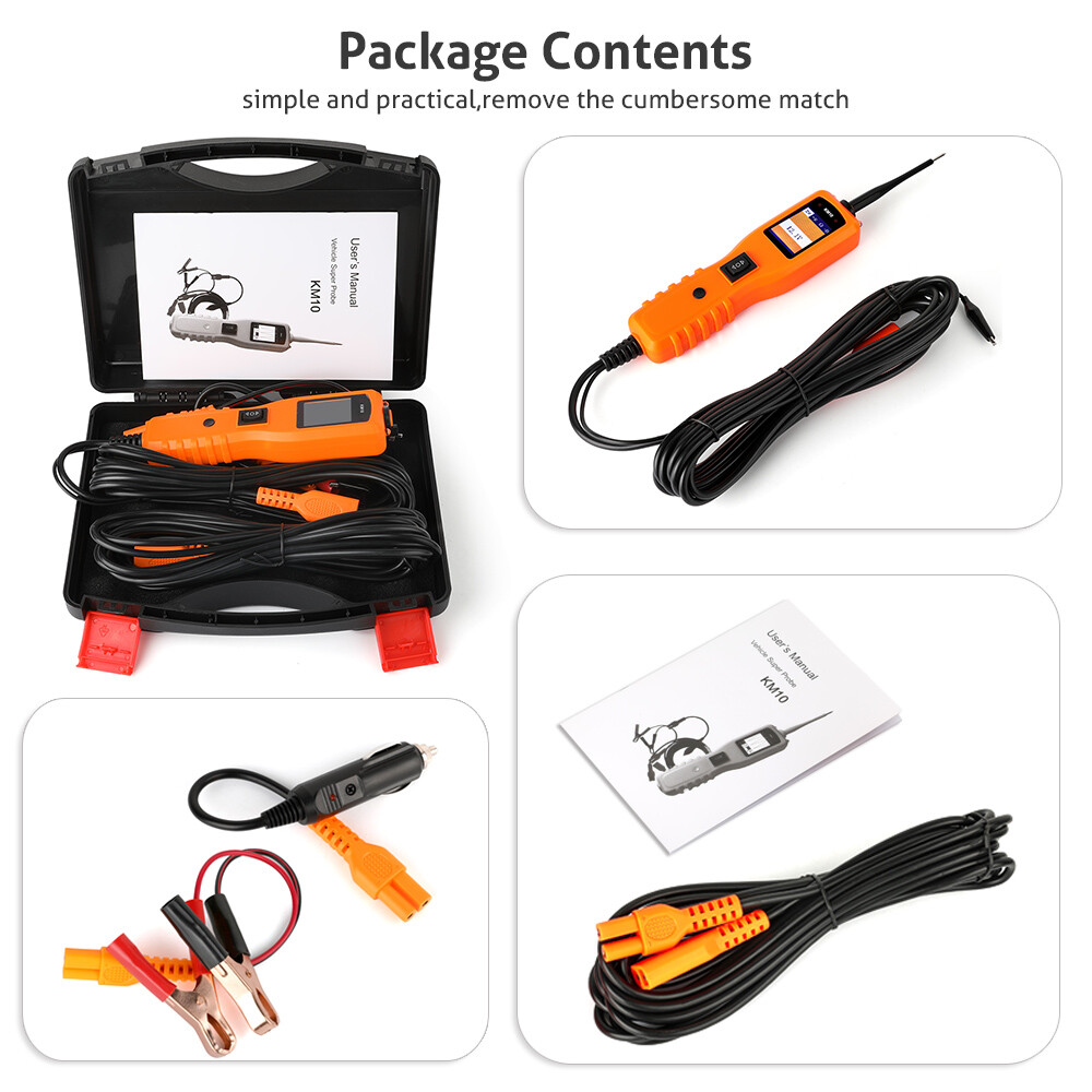 KZYEE KM10 Circuit Tester Powerscan Electrical System Diagnostic Tool 12V/24V