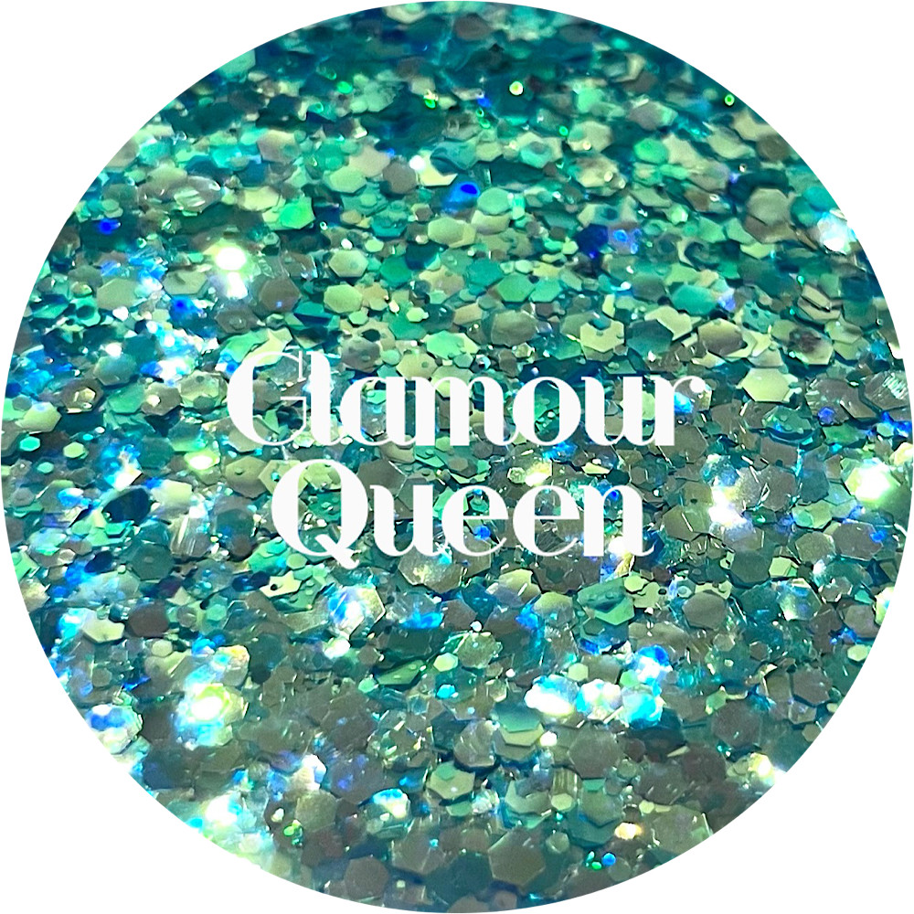 Premium Polyester Glitter - Teal Aqua Chunky Mix