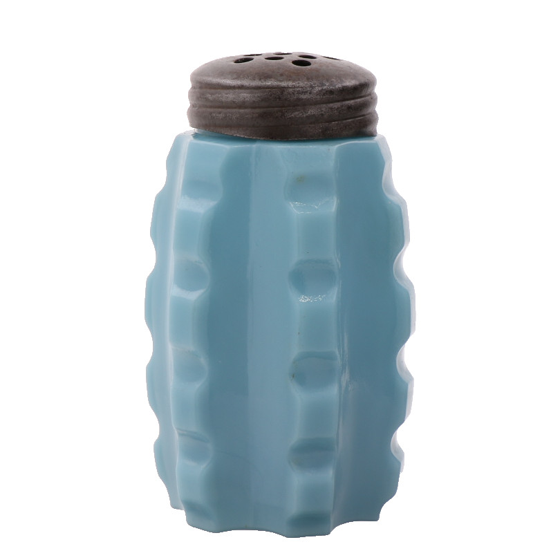 Victorian Era EAPG Unknown Maker Broken Column Single Blue Glass Salt Shaker 3"