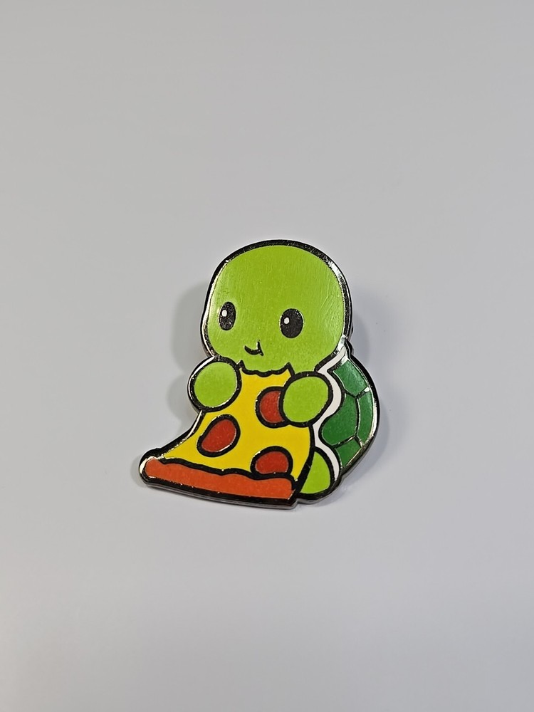 Turtle With Pizza Lapel Pin By Teeturle