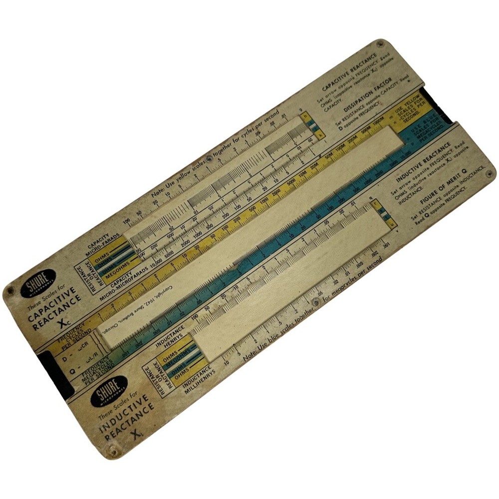 Vintage - Shure Brothers Reactance Slide Rule Capacitive Inductive