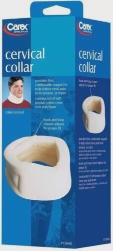 Carex Cervical Collar, Cotton Cover over Poly Foam, Hook & Loop Closure Adjusts