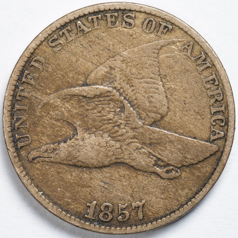 1857 Flying Eagle Cent Penny Fine (F)