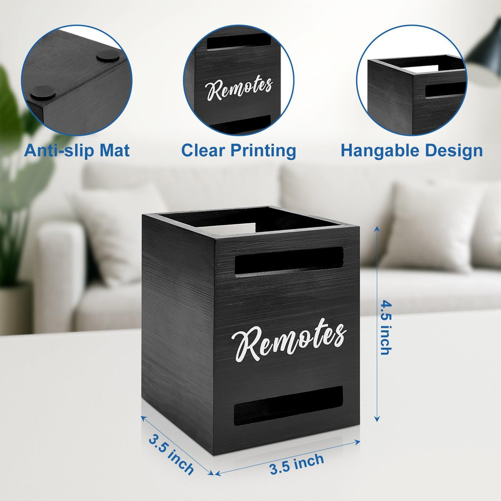 Small Remote Control Holder Wall Mount Wooden Remote Caddy Organizer for Bed ...