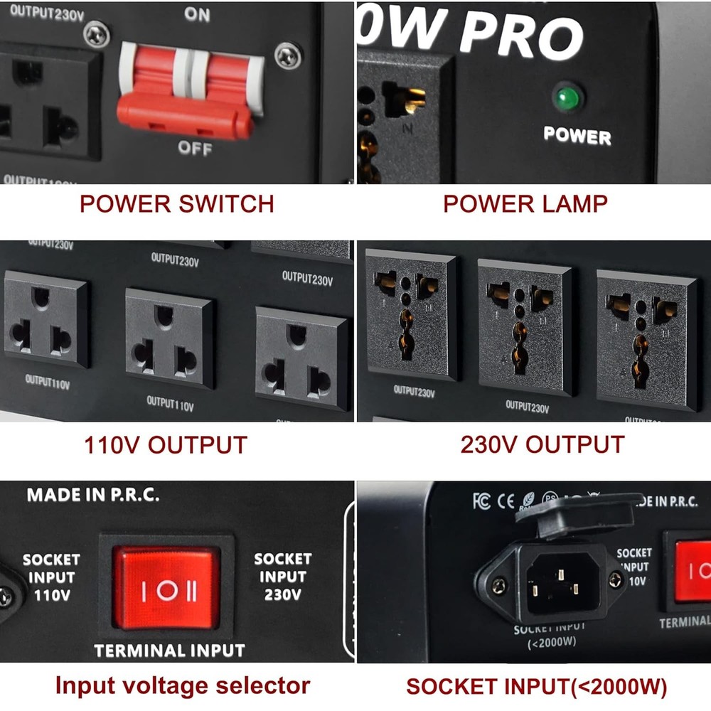5000W PRO Voltage Transformer Converter Step Up/Down AC 110V/120V to 2